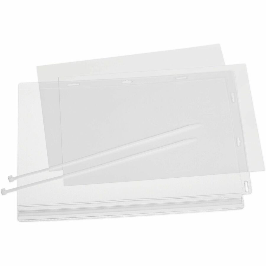 DURABLE Water Resistant Pockets, Letter, Cable Ties - 5 PK - Print/Message - "Landscape, Portrait - 5 / Pack