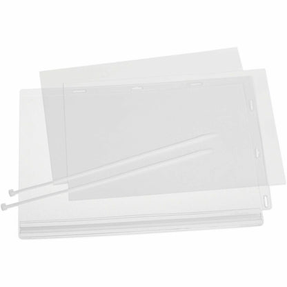 DURABLE Water Resistant Pockets, Letter, Cable Ties - 5 PK - Print/Message - "Landscape, Portrait - 5 / Pack