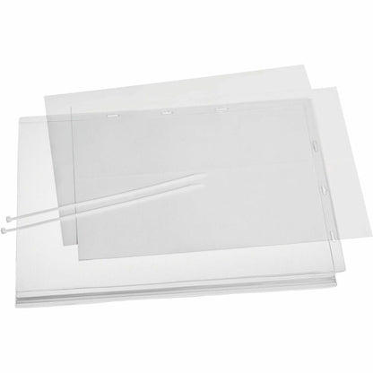 DURABLE Water Resistant Pockets, Tabloid, Cable Ties - 5 PK - Print/Message - "Portrait, Landscape - 5 / Pack