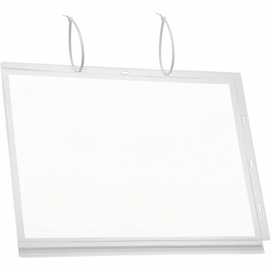 DURABLE Water Resistant Pockets, Tabloid, Cable Ties - 5 PK - Print/Message - "Portrait, Landscape - 5 / Pack