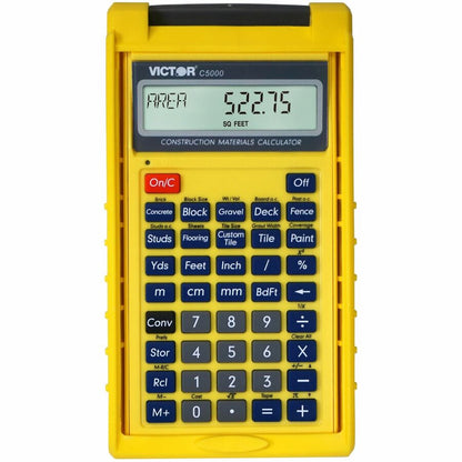 Victor C5000 Construction Materials Calculator - LCD - Battery Powered - 2 x LR44 - Yellow - 1 Each