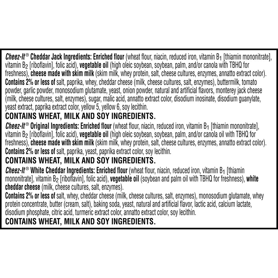 Cheez-It Variety Pack - Individually Wrapped - Original, White Cheddar, Cheddar Jack Cheese - 12.10 oz - 12 / Box