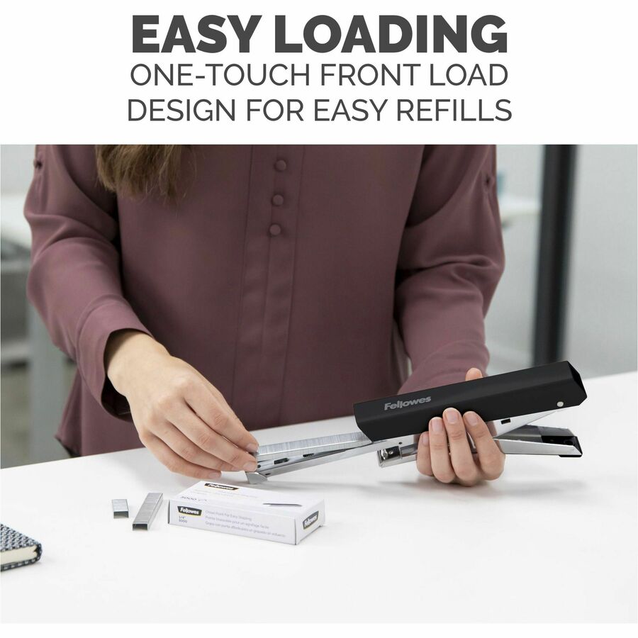 Fellowes LX890 Handheld Plier Stapler - Staples Upto 40 Sheet - Staple Size: 0.25" , 0.31" - Black - Metal - 1 Each