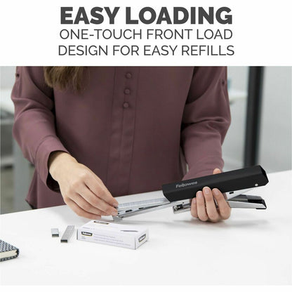 Fellowes LX890 Handheld Plier Stapler - Staples Upto 40 Sheet - Staple Size: 0.25" , 0.31" - Black - Metal - 1 Each