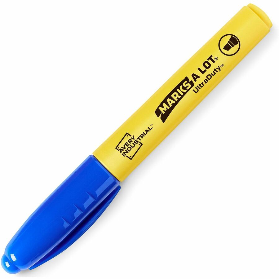 Avery® Marks A Lot UltraDuty Markers, Chisel Tip, 3 Assorted Markers (29864) - Black, Red, Blue Ink - Polyester Tip - 3 