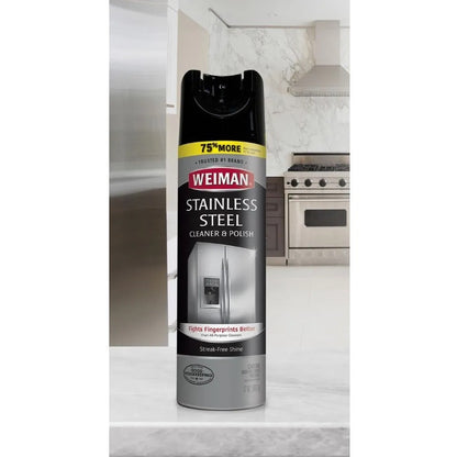 Weiman Stainless Steel Cleaner/Polish - 17 oz (1.06 lb) - Streak-free, Fingerprint Resistant, Dust Resistant, Dirt Resis