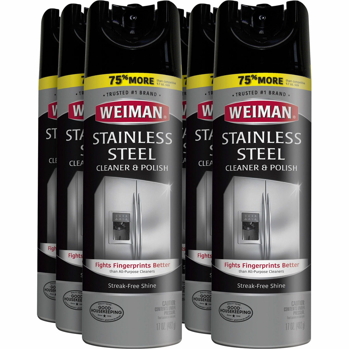 Weiman Stainless Steel Cleaner/Polish - 17 oz (1.06 lb) - Streak-free, Fingerprint Resistant, Dust Resistant, Dirt Resis