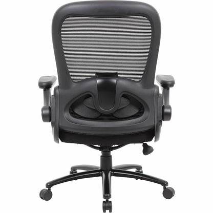 Boss Heavy Duty Flip Arm Mesh Chair - Black Seat Color - Fabric, High Density Foam (HDF) Seat Material - Black Back Colo