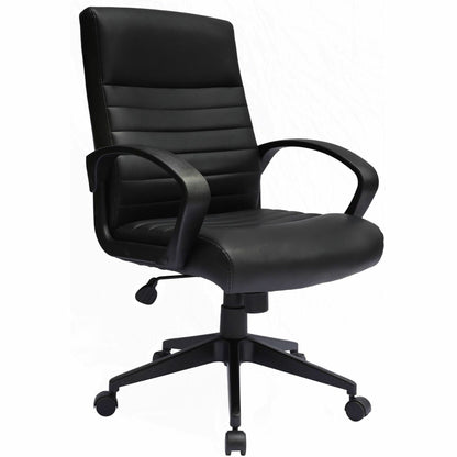 Boss Ribbed Back Task Chair - Black Seat Color - Vinyl Seat Material - Black Back Color - Vinyl Back Material - Black Fr