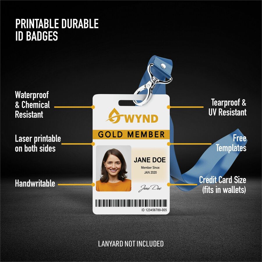 Avery® Name Badge - Print/Message - "Vertical, Portrait - 2.1" Width x 3.4" Height - Rectangular Shape - Double Sided - 
