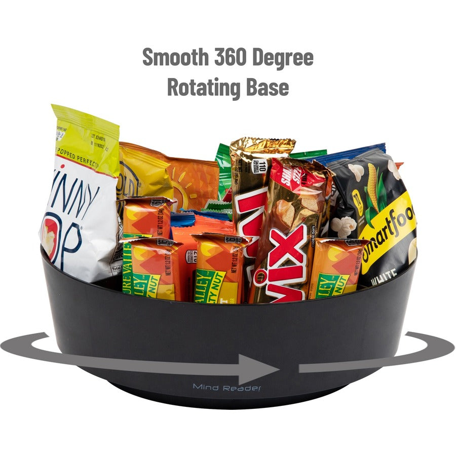 Mind Reader 4-Compartment Snack Carousel Organizer - 4 Compartment(s) - Rotate, Lightweight - Black - 1 Each
