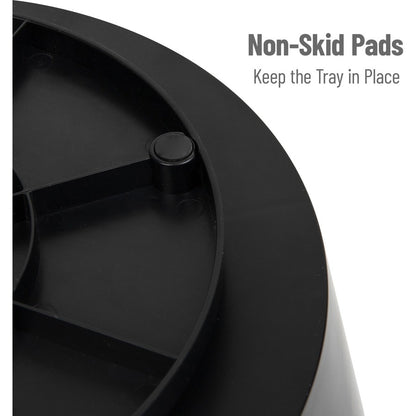 Mind Reader 4-Compartment Snack Carousel Organizer - 4 Compartment(s) - Rotate, Lightweight - Black - 1 Each