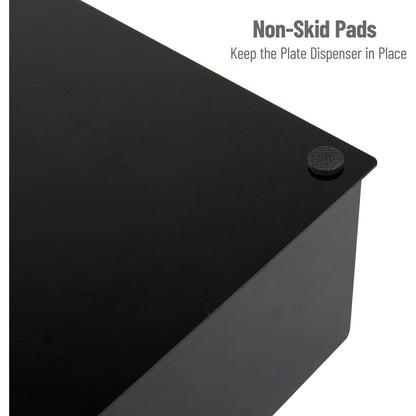 Mind Reader Foundation Covered Plate Dispenser - 12.7" Height x 27.9" Width x 27.9" Depth - Black - Plastic - 1 Each