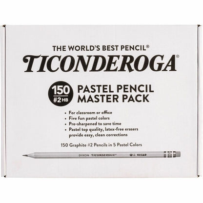Ticonderoga Wood Pencils - Graphite Lead - Assorted Wood Barrel - 150 / Box