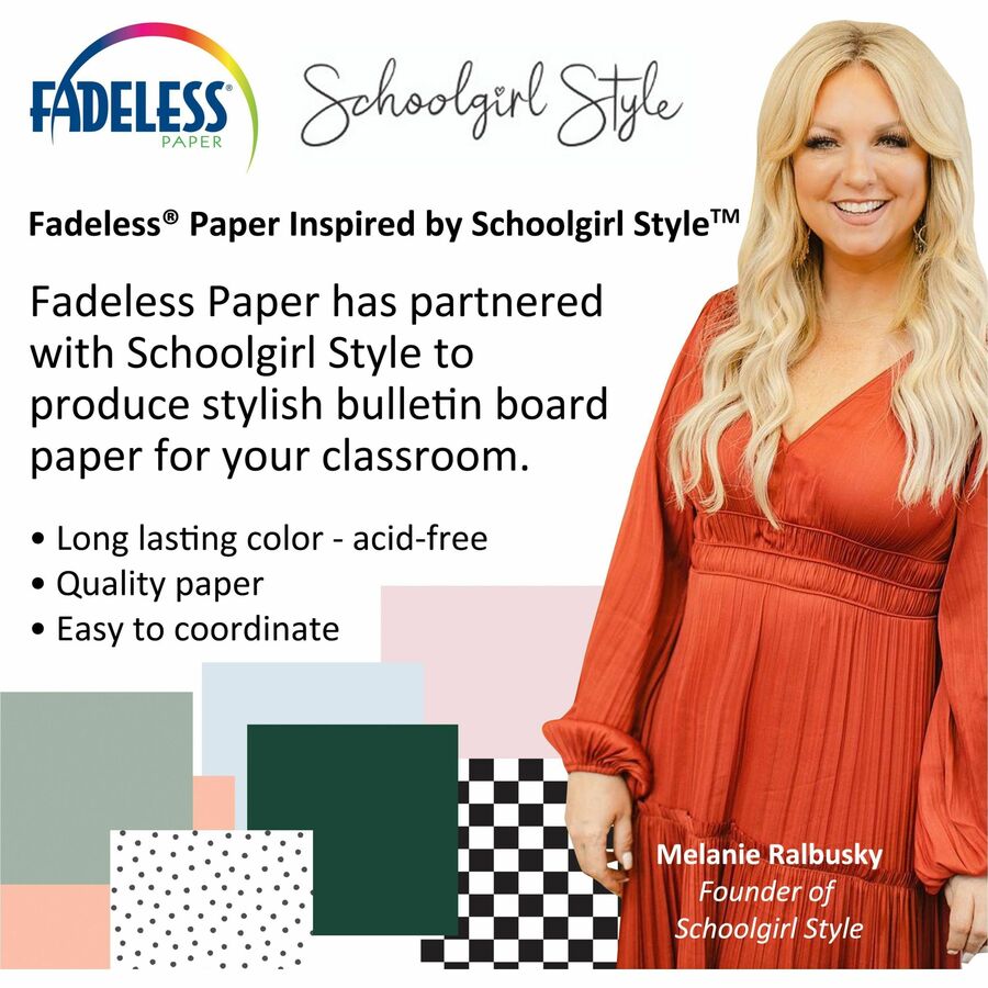 Fadeless Bulletin Board Paper Rolls - Bulletin Board, Classroom, Art - 48" Width x 50 ft Length - 50 lb Basis Weight - C
