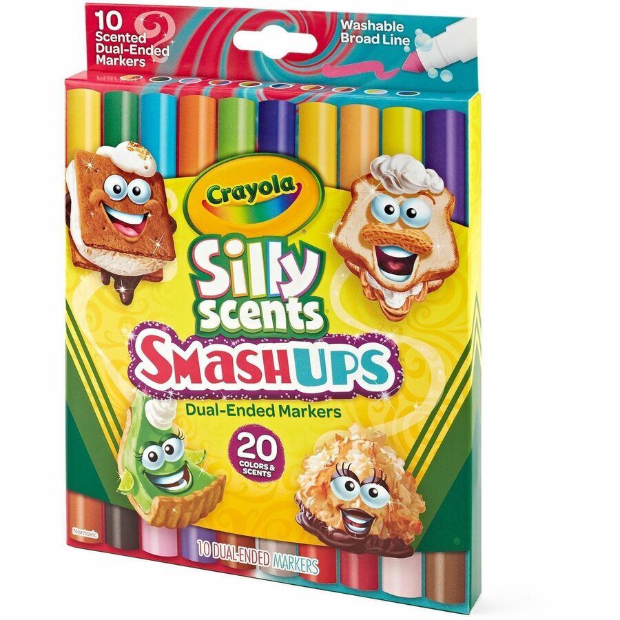 Crayola Silly Scents Dual-Ended Markers - Washable - Multi Ink - 10 / Pack