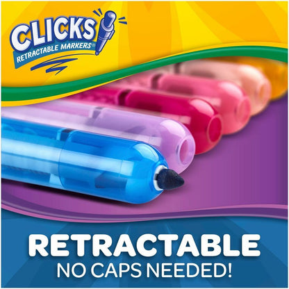 Crayola Clicks Retractable Markers - Retractable - Washable - Multi Ink - 10 / Pack
