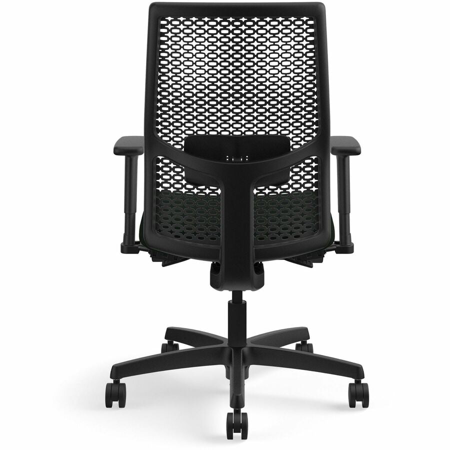 HON Ignition ReActiv Back Mid-back Task Chair - Black Frame Color - Mid Back - Black - Armrest - 1 Each
