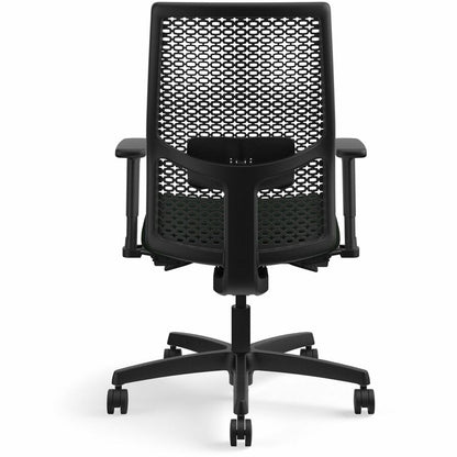 HON Ignition ReActiv Back Mid-back Task Chair - Black Frame Color - Mid Back - Black - Armrest - 1 Each