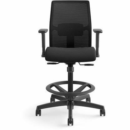 HON Ignition Seating Mesh Back Task Stool - Black Seat Color - Black Frame Color - Low Back - 5-star Base - Black - Armr