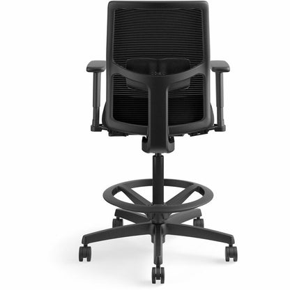 HON Ignition Seating Mesh Back Task Stool - Black Seat Color - Black Frame Color - Low Back - 5-star Base - Black - Armr
