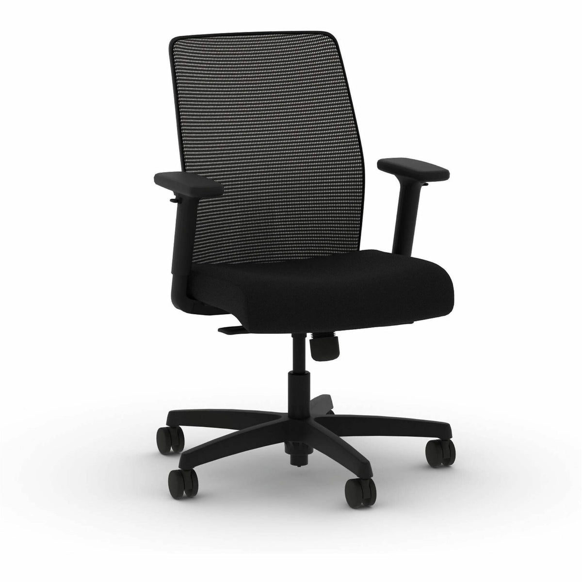 HON Ignition Seating Mid-back Task Chair - Black Seat Color - Fabric Seat Material - Mesh Back Material - Black Frame Co