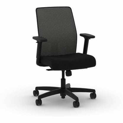 HON Ignition Seating Mid-back Task Chair - Black Seat Color - Fabric Seat Material - Mesh Back Material - Black Frame Co