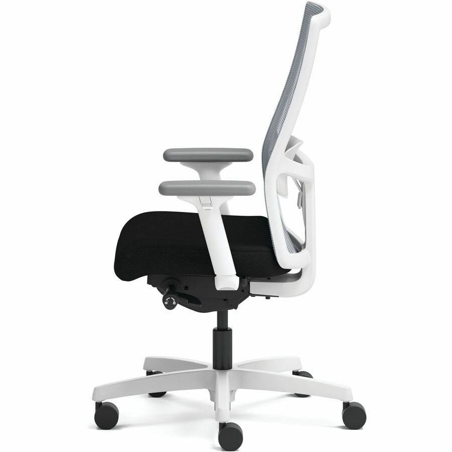 HON Ignition Mid-back Task Chair - Black Seat Color - Fabric Seat Material - Fog Back Color - Designer White Frame Color
