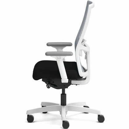 HON Ignition Mid-back Task Chair - Black Seat Color - Fabric Seat Material - Fog Back Color - Designer White Frame Color