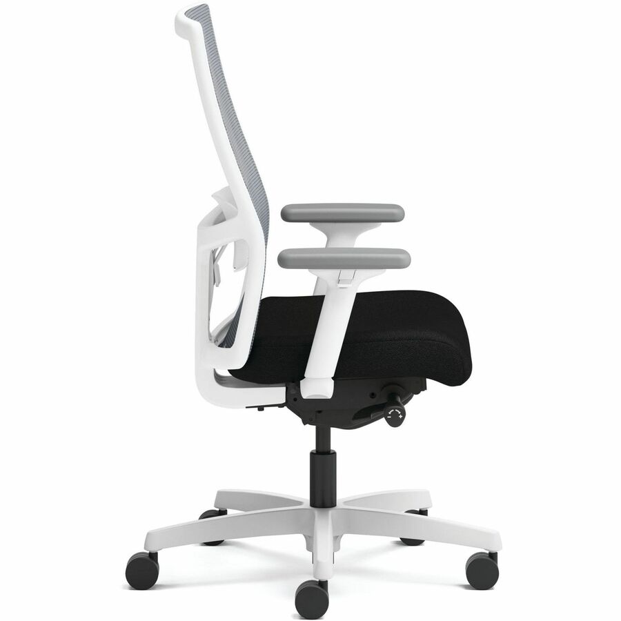 HON Ignition Mid-back Task Chair - Black Seat Color - Fabric Seat Material - Fog Back Color - Designer White Frame Color