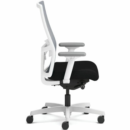 HON Ignition Mid-back Task Chair - Black Seat Color - Fabric Seat Material - Fog Back Color - Designer White Frame Color