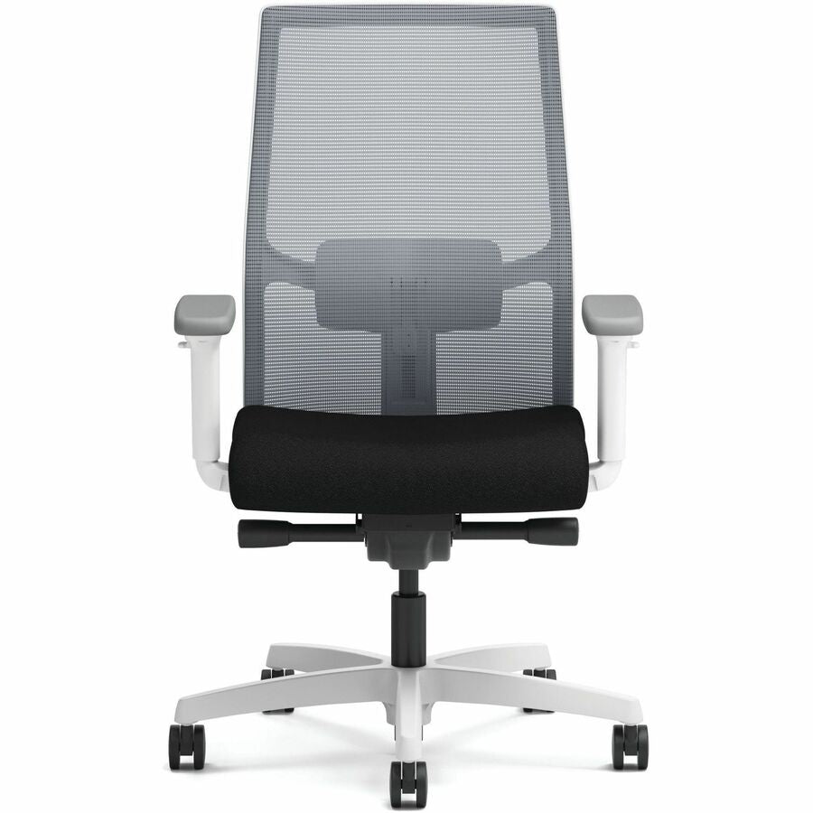 HON Ignition Mid-back Task Chair - Black Seat Color - Fabric Seat Material - Fog Back Color - Designer White Frame Color