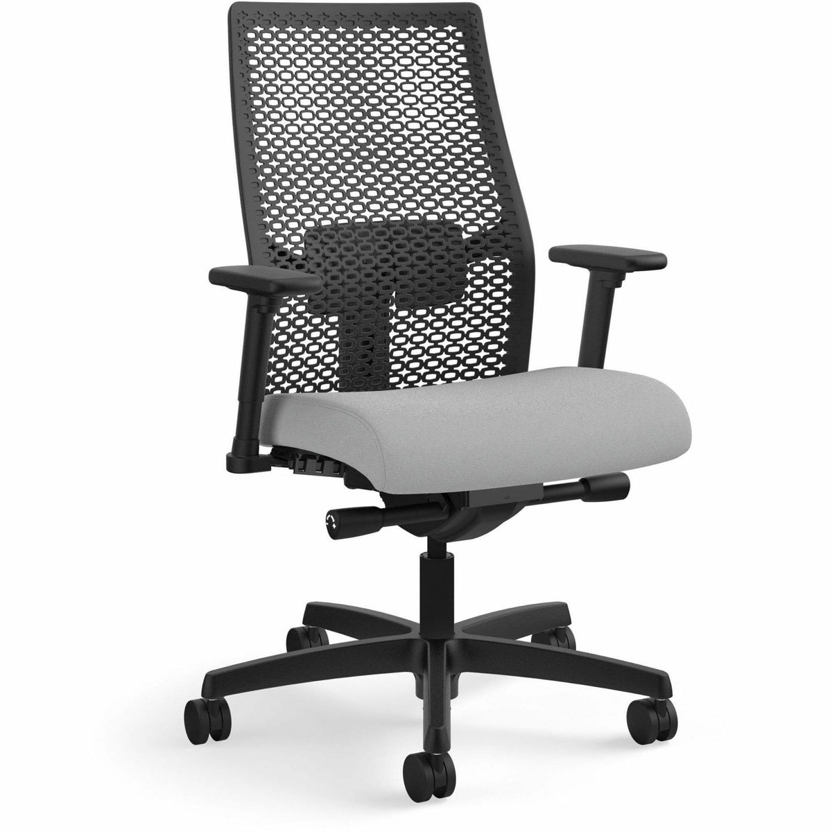 HON Ignition ReActiv Back Task Chair - Fabric Seat - Frost Seat Color - Fabric Seat Material - Black Back Color - Mesh B