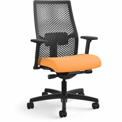 HON Ignition ReActiv Back Task Chair - Fabric Seat - Apricot Seat Color - Fabric Seat Material - Black Back Color - Mesh