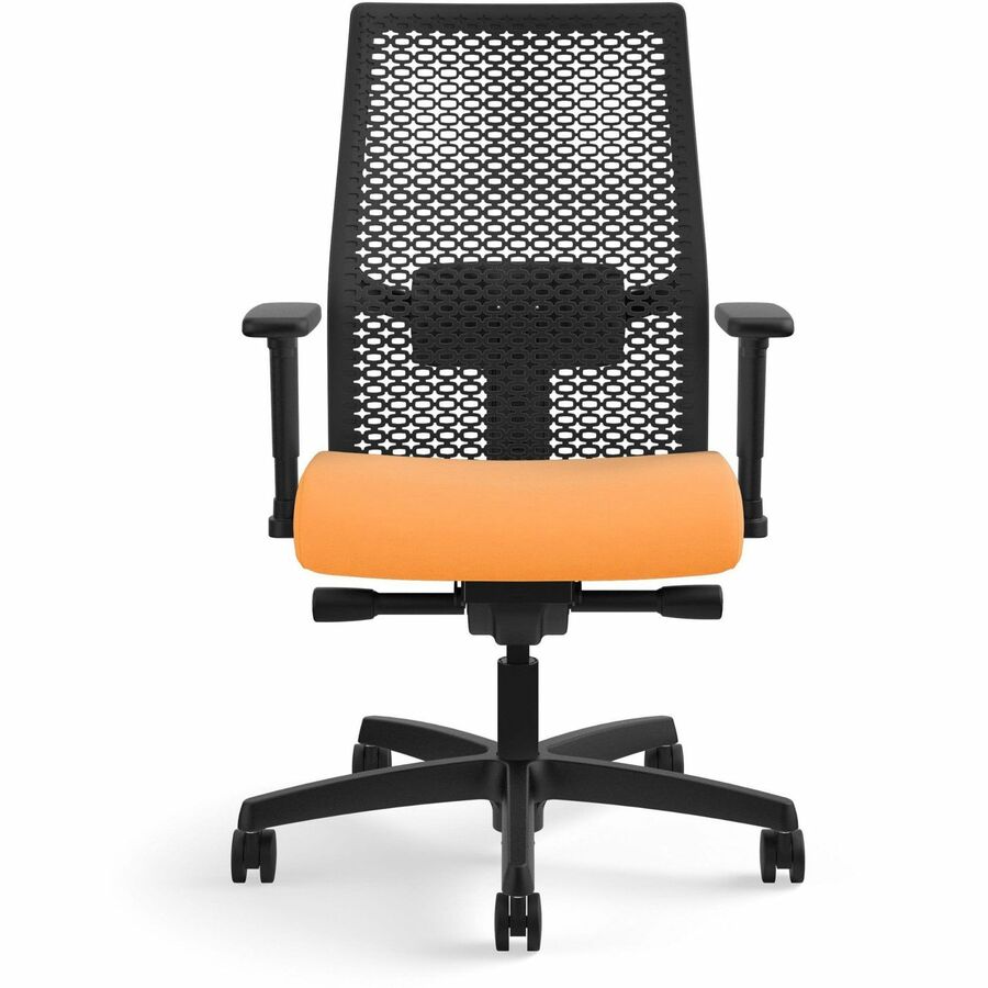 HON Ignition ReActiv Back Task Chair - Fabric Seat - Apricot Seat Color - Fabric Seat Material - Black Back Color - Mesh