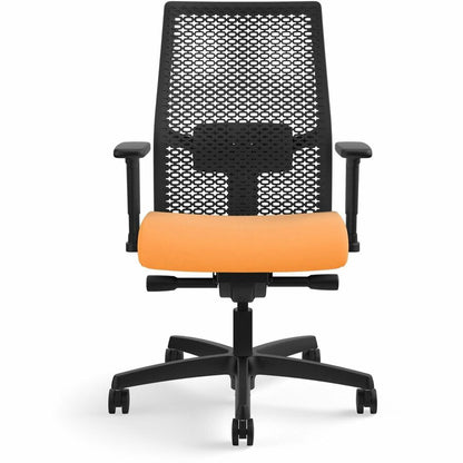 HON Ignition ReActiv Back Task Chair - Fabric Seat - Apricot Seat Color - Fabric Seat Material - Black Back Color - Mesh
