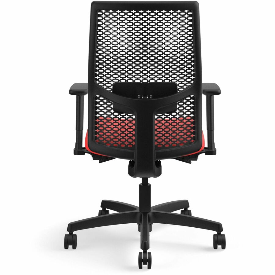 HON Ignition ReActiv Back Task Chair - Fabric Seat - Ruby Seat Color - Fabric Seat Material - Black Back Color - Mesh Ba