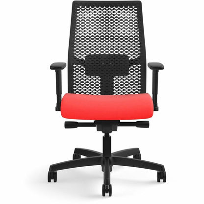 HON Ignition ReActiv Back Task Chair - Fabric Seat - Ruby Seat Color - Fabric Seat Material - Black Back Color - Mesh Ba