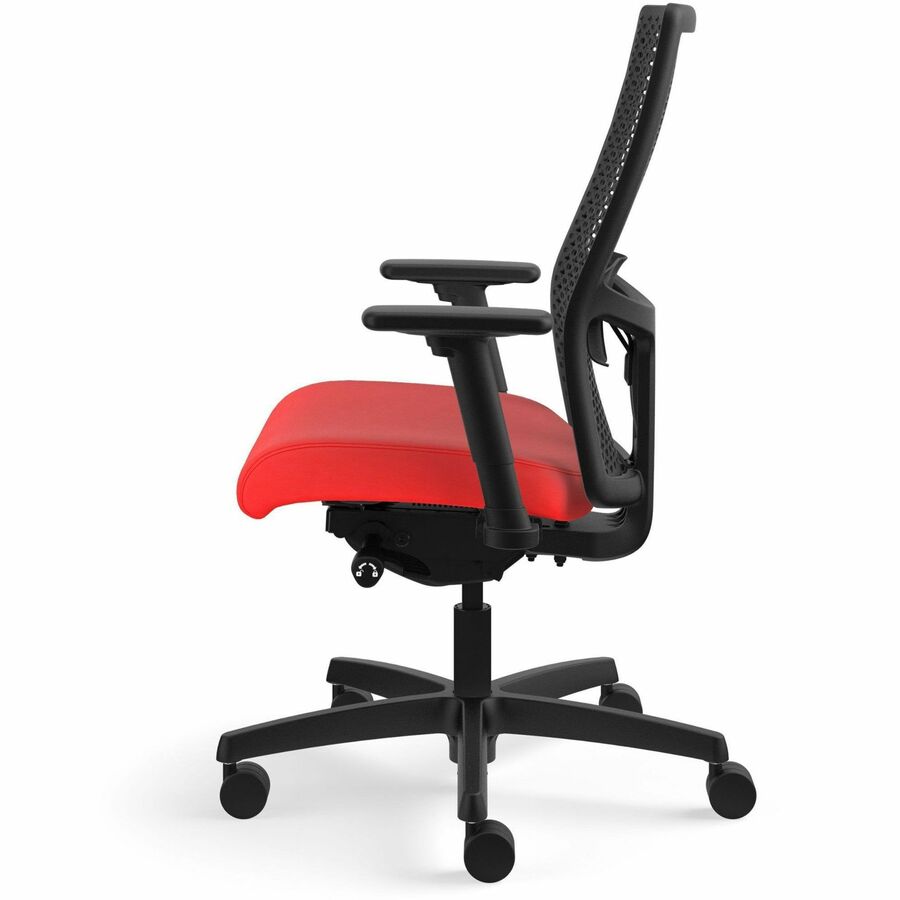 HON Ignition ReActiv Back Task Chair - Fabric Seat - Ruby Seat Color - Fabric Seat Material - Black Back Color - Mesh Ba