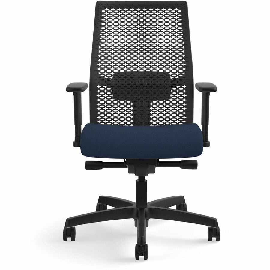 HON Ignition ReActiv Back Task Chair - Fabric Seat - Navy Seat Color - Fabric Seat Material - Black Back Color - Mesh Ba