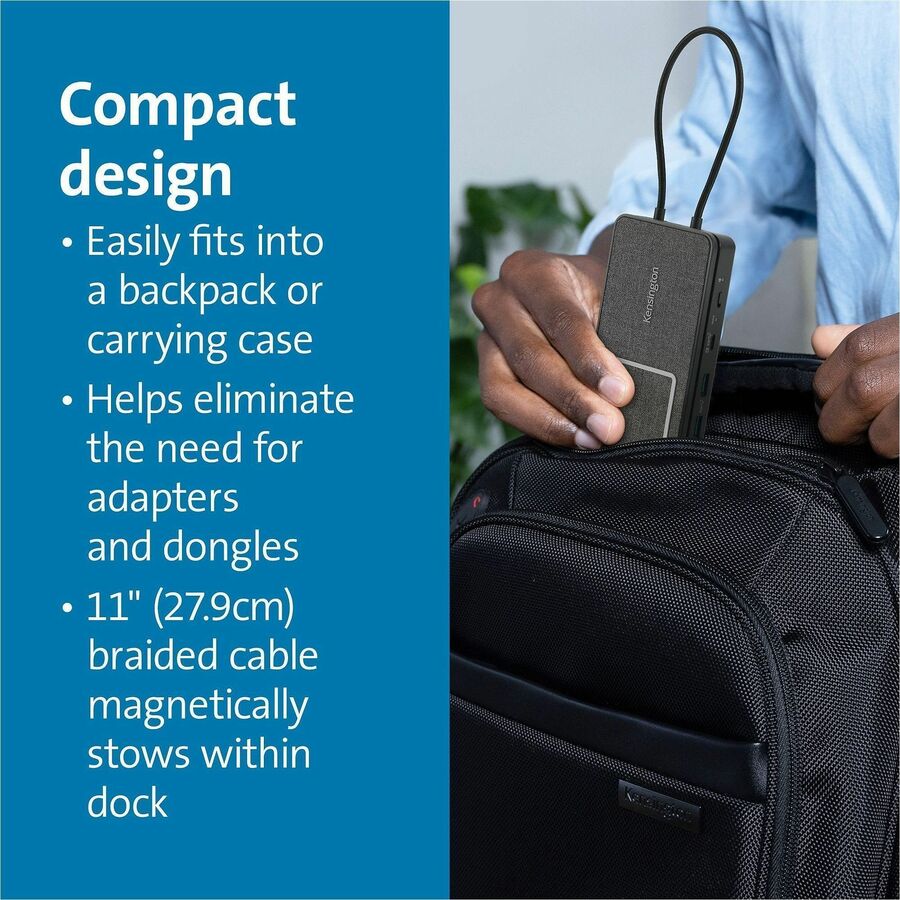 Kensington USB-C Dual 4K Portable Mobile Dock - for Smartphone, Tablet, Notebook, Monitor - USB Type C - 2 Displays Supp