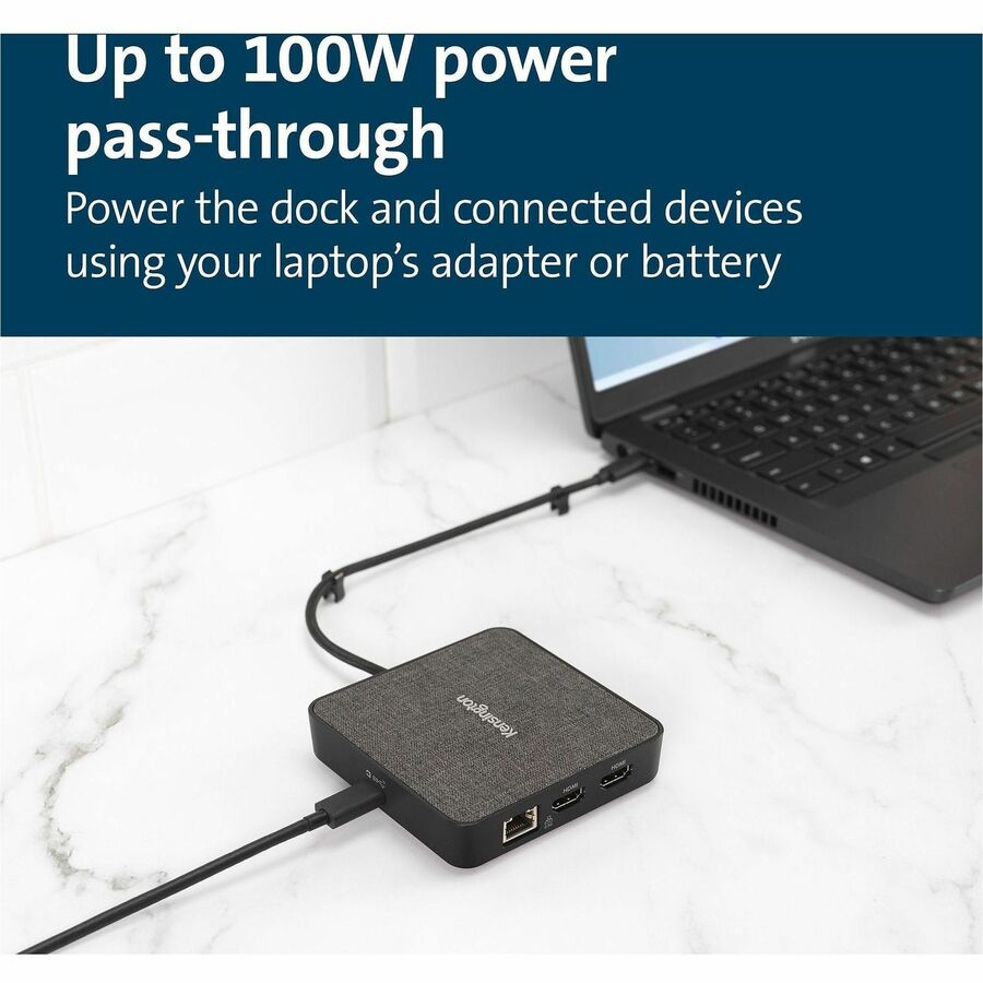 Kensington MD120U4 USB4 Portable Docking Station - for Monitor, Notebook - USB4 - 2 Displays Supported - 4K, 8K - 3840 x