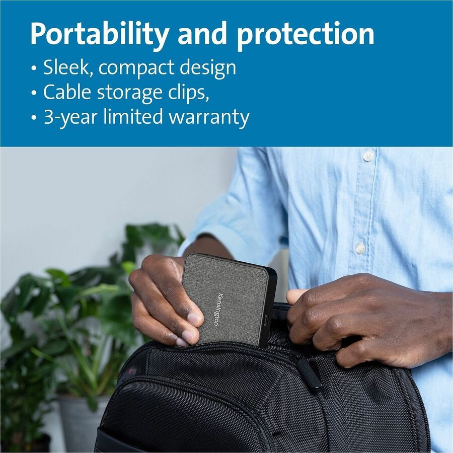 Kensington MD120U4 USB4 Portable Docking Station - for Monitor, Notebook - USB4 - 2 Displays Supported - 4K, 8K - 3840 x