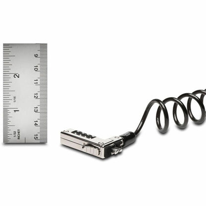 Kensington Slim Portable Combination Lock - 5.91 ft Cable - Resettable - 4-digit - Combination Lock - Black - Carbon Ste