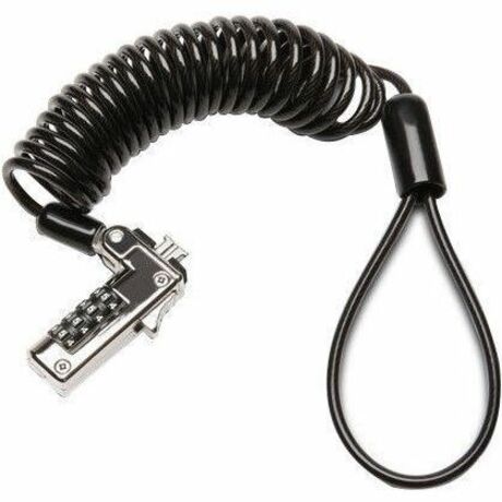 Kensington Slim Portable Combination Lock - 5.91 ft Cable - Resettable - 4-digit - Combination Lock - Black - Carbon Ste