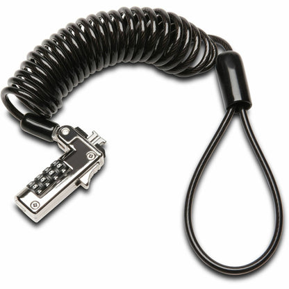 Kensington Slim Portable Combination Lock - 5.91 ft Cable - Resettable - 4-digit - Combination Lock - Black - Carbon Ste