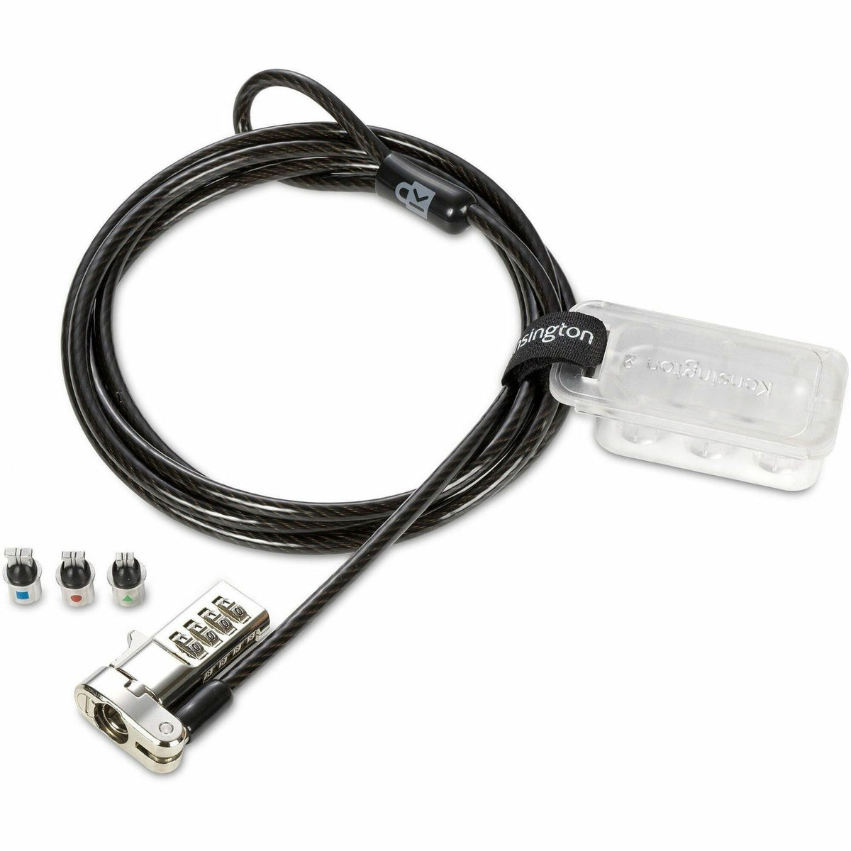 Kensington Universal 3-n-1 Combination Laptop Lock - 6 ft Cable - Resettable - 4-digit - Combination Lock - Black - Carb