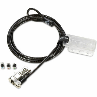 Kensington Universal 3-n-1 Combination Laptop Lock - 6 ft Cable - Resettable - 4-digit - Combination Lock - Black - Carb
