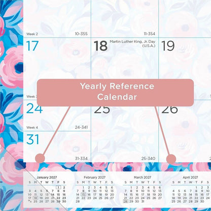 Blueline Abstract Floral Monthly Desk Pad - Monthly - 12 Month - January 2027 to December 2027 - 1 Month Single Page Lay