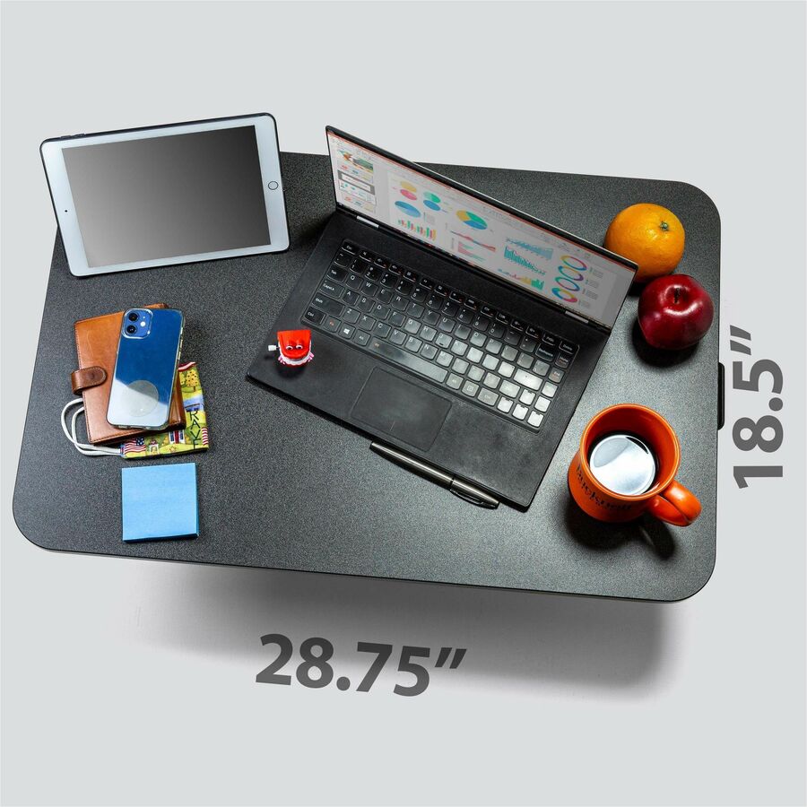 Victor Laptop Desk Riser - 28.70" Width x 18.50" Depth - Desk - Black - 1 Each